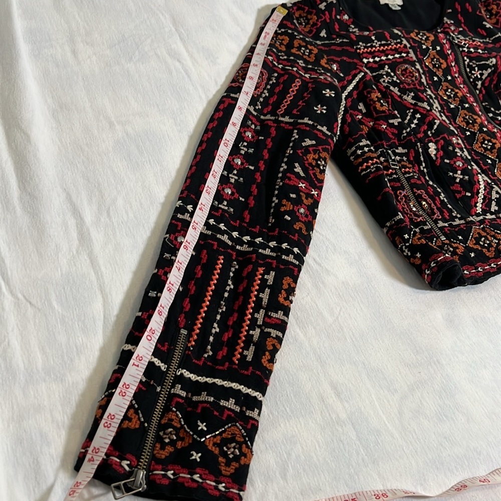 Ecote Aztec beaded boho Multicolor Patterned Blazer - Picture 14 of 16